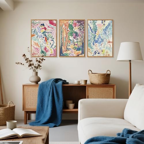 CHDITB Abstract Matisse Framed Canvas Wall Art, Colorful Mid Century Decor - Image 2