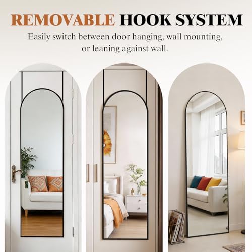 DUMOS 47"x14" Full Length Door Mirror, Arched Full Body Door Mirror - Image 4