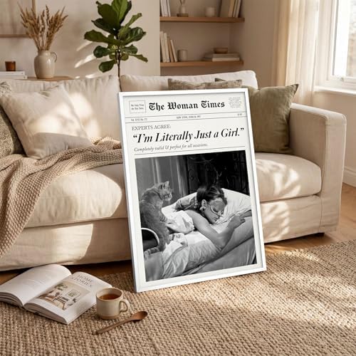 Trendy Newspaper Wall Art 24x36in White Framed Fashion Black and White Decor - Image 3