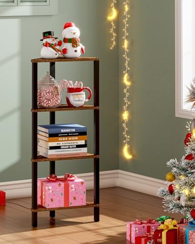 TUTOTAK Corner Shelf, 4-Tier Corner Bookshelf - Image 4