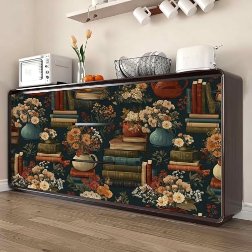 Vintage Library Peel and Stick Wallpaper, Dark Academia Floral Wallpaper - Image 6