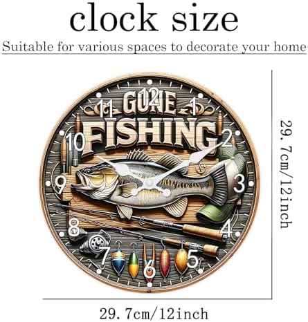Fish Wooden Battery Operated Wall Clock - Image 6