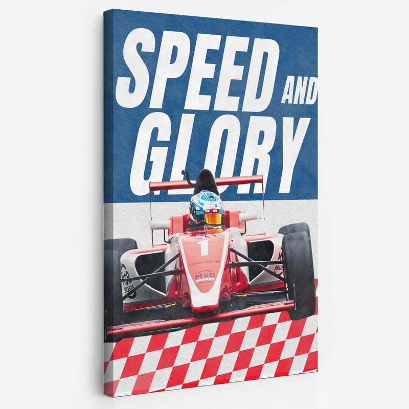 InkFlow Posters Racing Car Canvas Poster by InkFlowPosters