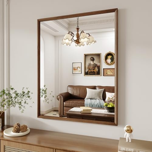 WEER Walnut Bathroom Vanity Mirror 28X36 Inch by WEER