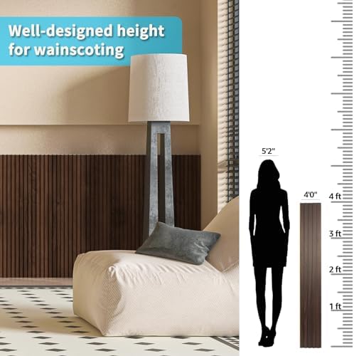 Art3d 48 x 6 in WPC Wood Slat Wall Panels, 3D Wall Accents - Image 6
