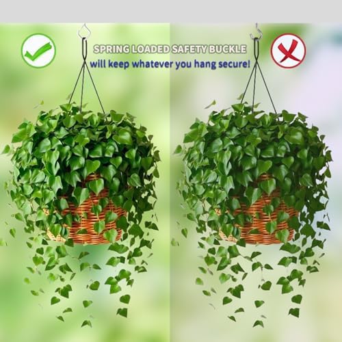 2.36IN Ceiling Screw Hooks for Hanging Plants, Safety Buckle - Image 5