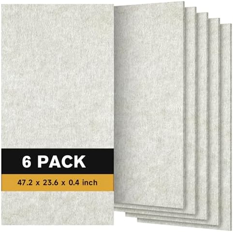 6 PCS Acoustic Panels, 47.2" x 23.6" Self-Adhesive Soundproof Wall Panels by Unknown