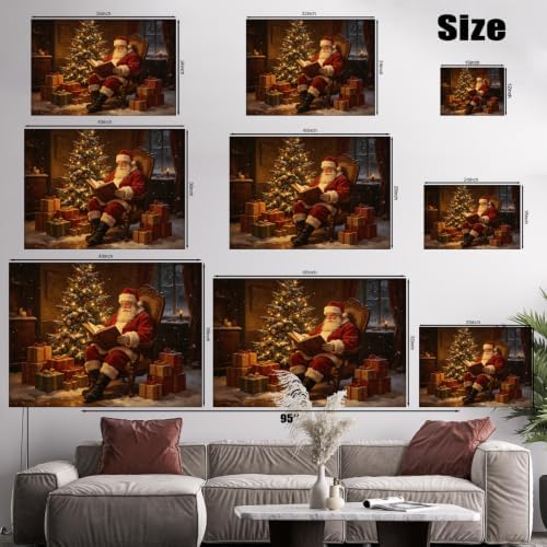 AVANT GARDE CANVAS Christmas Canvas Wall Art, Santa Claus Reading Book Poster - Image 6