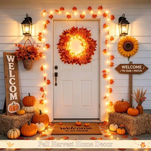 JMEXSUSS 48 LED Maple Leaf Lights, Battery Operated, 15.75 FT, Warm White - Image 7