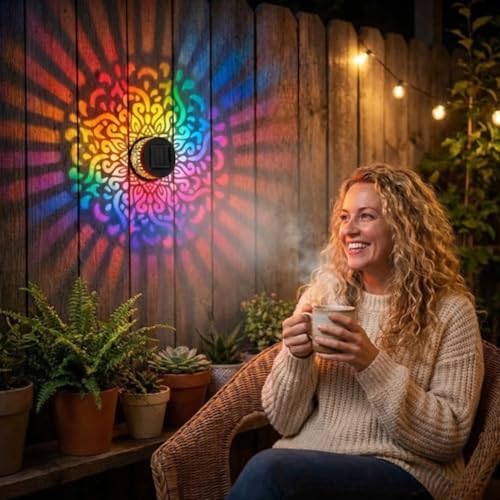 Lscsdf Seven-Color Changing Solar Mandala Projection Wall Light Decorative - Image 4