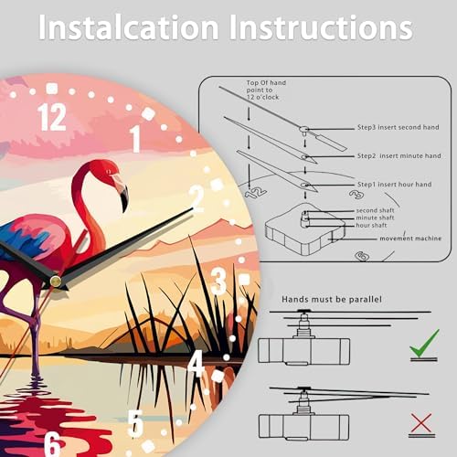 SPUNKER Wall Clocks, Tropical Bird Small Battery Operated Wall Clocks Decorative - Image 5