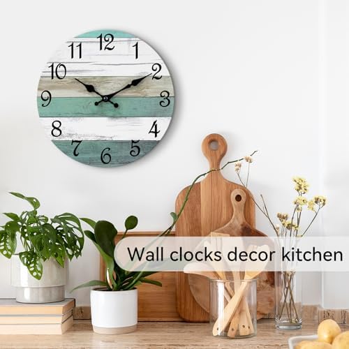 CHYLIN Wall Clock 12" Battery Operated Silent Non-Ticking Rustic - Image 5