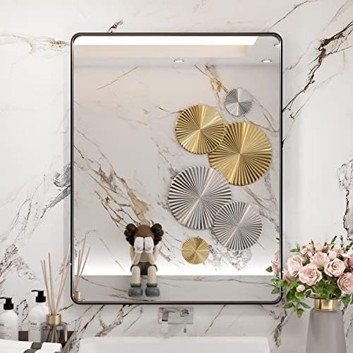 WEER Black Bathroom Vanity Mirror 28X36 Inch - Image 2