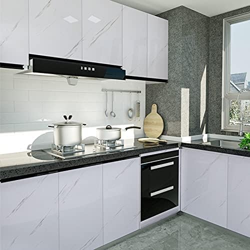 Marble Contact Paper White Peel and Stick Wallpaper 15.8"×118" - Image 2