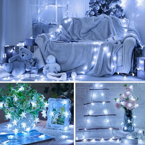 Minetom Star String Lights Battery Operated - 17 ft 50 LED Star Fairy String - Image 5