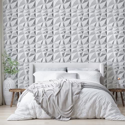 AMIGO 20-Piece 3D Wall Panels Diamond Pattern, High-Strength PVC, Recyclable - Image 4