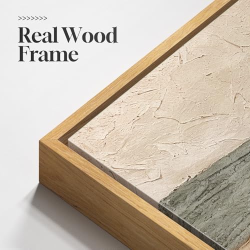 Framed Neutral Organic Abstract Canvas Wall Art - Image 5