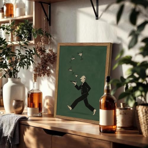 Vintage Cocktail Wall Art, Funny Waiter Running - Image 7