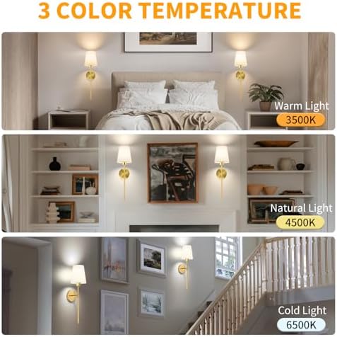 TISLYCO Battery Operated Wall Sconces Set of 2, 12 RGB Colors & 3 Color - Image 3