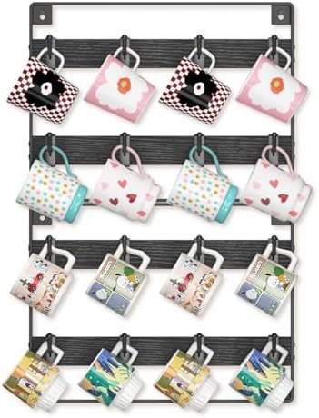 EsLuker.ly Mug Holder Hanger Cup Display Rack Wall Mounted, 2 Pack Black by EsLukerly