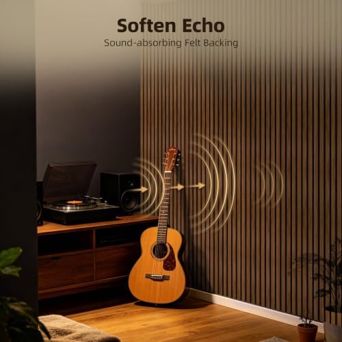 Vieshful 4-Pack Acoustic MDF Wood Slat Wall Panels - Image 5