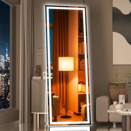 Hasipu Full Length Mirror with Lights, 55.7" x 16" LED Floor, Full Body - Image 6