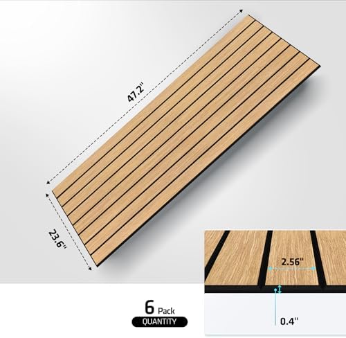 6 Pack 47.2"x23.6" Acoustic Panels, Sound Absorbing Panels, Teak-Color - Image 2