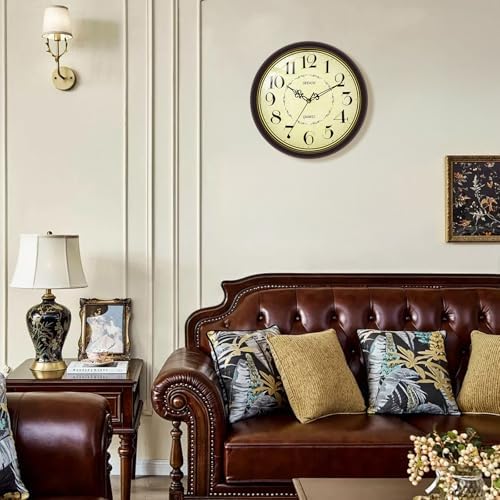Geevon 12" Silent Wall Clock, Retro Battery Operated Decorative Clock - Image 6