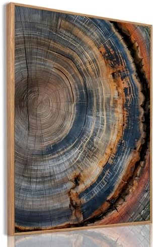 Tree Ring Wall Art Framed, Modern Nature Decor by IBHJSARTWallArt