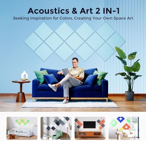 12 Pack Self-Adhesive Acoustic Panels, 2nd Generation Sound Absorbing Panel - Image 5