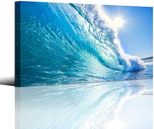 Haichuang Decor Art Framed Ocean Wave Wall Art, 48x24 Inch Large Horizontal by HaichuangDecorArt
