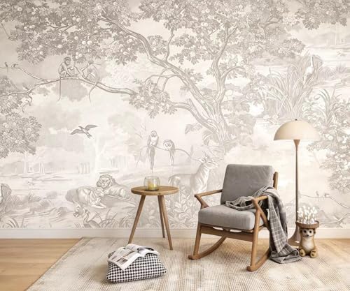 YQWDMX - Light Jungle Wallpaper self-Adhesive Wallpaper Mural - Image 3