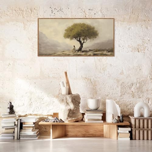 HLNIUC Jesus Sitting Under Olive Tree Canvas Wall Art, Religious Christian - Image 2