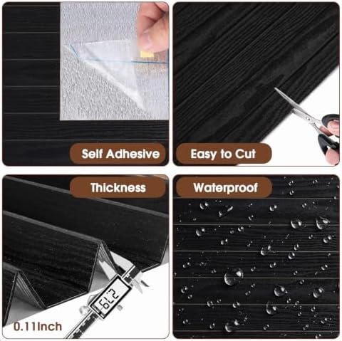 3D Peel and Stick Wall Panels PVC Grille Slat 197"x15.8" Self-Adhesive Wall - Image 2