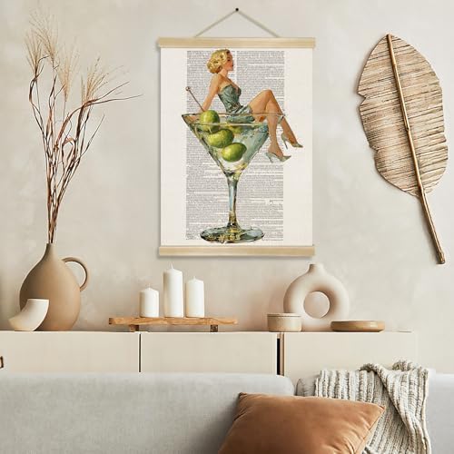 Martini Girl Wall Art, Vintage Glam Cocktail Poster, Retro Fashion Woman in - Image 2