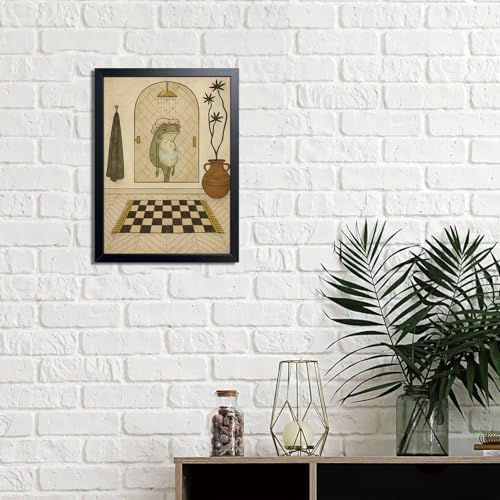 Funny Frog Bathroom Wall Art, Cute Frog Picture Wall Decor, Bathroom Animal - Image 2