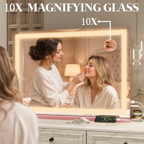 FENNIO Vanity Mirror with Lights 32''x22'' Makeup Mirror with Lights, Lighted - Image 5