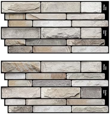 3D Textured Peel and Stick Backsplash, 20-Piece PVC Tiles by ViibXfans