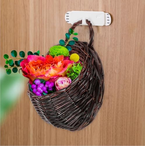 DOITOOL Rattan Woven Hanging Basket: 2PCS Wicker Wall Planter Woven Hanging - Image 2