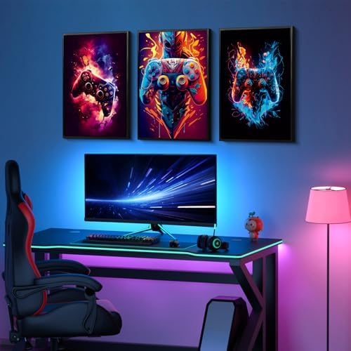 Pouydmi Gaming Wall Art Boys Room Canvas Wall Decor Video Game Wall Art Cool - Image 3