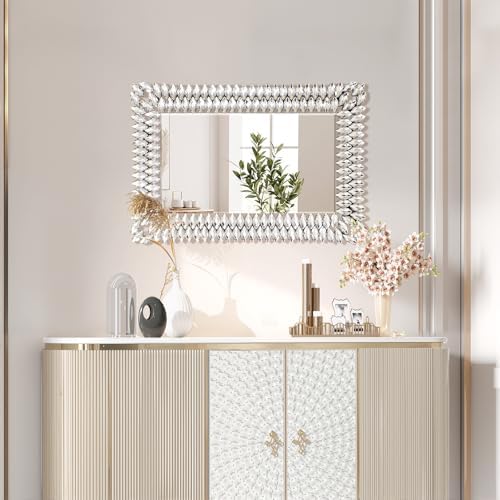 24x36 Inch Rectangle Wall Mirror, Luxury Crystal Diamond Entryway Mirrors - Image 6