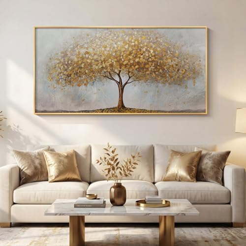 Large Framed Modern Gold Tree of Life Wall Art by Cuspin
