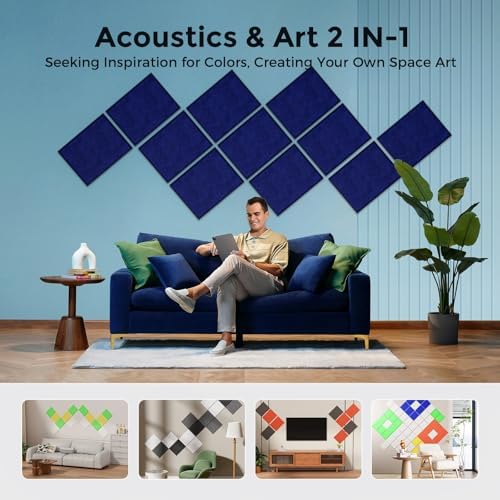 12 Pack Self-Adhesive Acoustic Panels, 2nd Generation Sound Absorbing Panel - Image 5