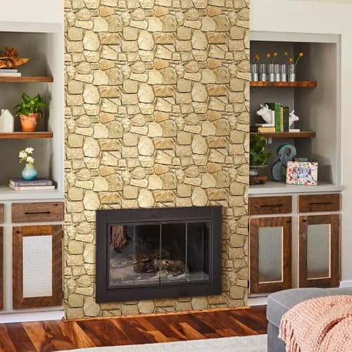 Commomy 3D Faux Stone Wall Panels Peel and Stick 10 Pcs 11.8" x 11.8" - Image 2
