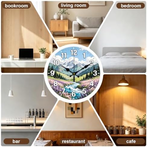 Rustic Scenery Wall Clock Silent Non-Ticking 12" - Image 5