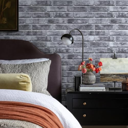 Commomy Faux Brick 3D Wall Panels, Thin UrltraLight PVC 22.8" x 11.8" - Image 2