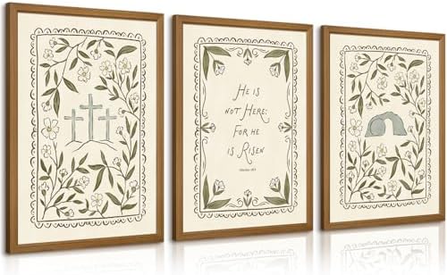 Christian Floral Wall Art Bible Verse Posters Scripture Flower Canvas Wall by Unknown