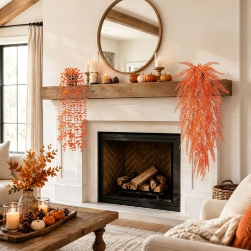 Der Rose 4 Pack Fake Fall Plants Hanging Orange Vines - Image 2