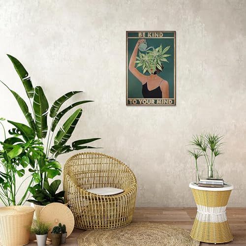 Vintage Mental Health Be Kind To Your Mind Posters Green Background Abstract - Image 4