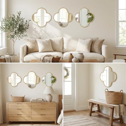 DECANIT Decorative Wall Mirrors Set of 3, Bedroom & Entryway, Accent Wall Decor - Image 2